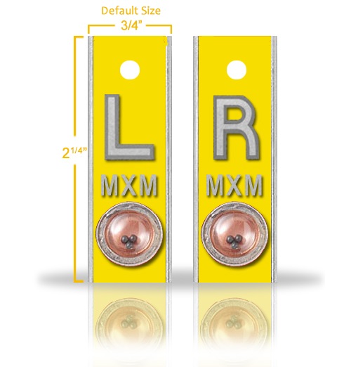 Aluminum Position Indicator X Ray Markers, Yellow
